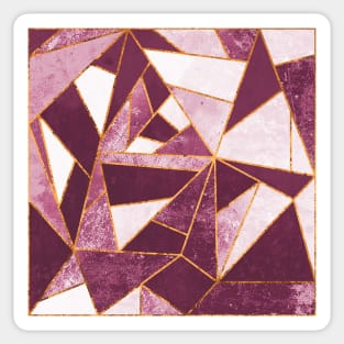 Rose Quartz Pink and Gold Minimal Modern Mosaic Sticker